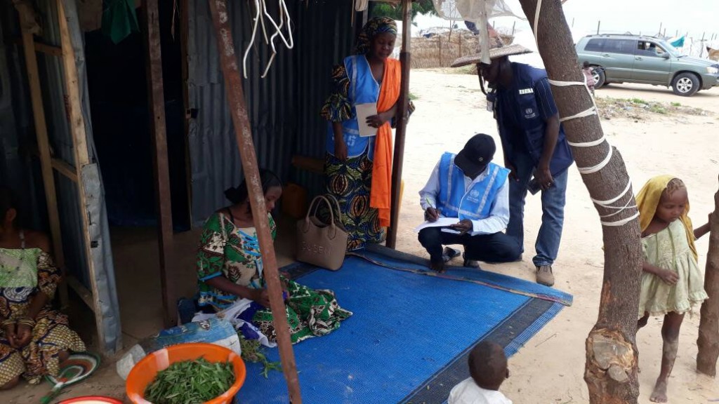 House-to-house active case search in Muna IDP camp, Borno State. Source: WHO Nigeria